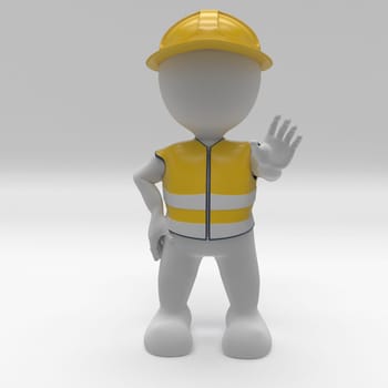 3D Render of Morph Man Builder with hazard cones