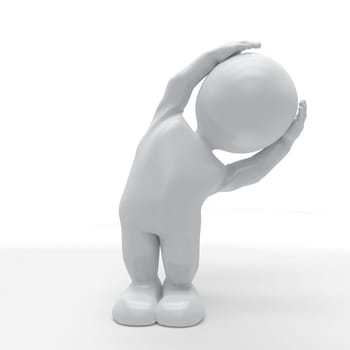 3D Render of Morph Man in yoga pose