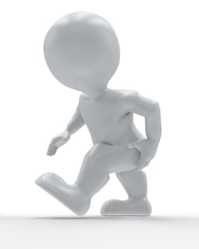 3D Render of Morph Man holding body in pain