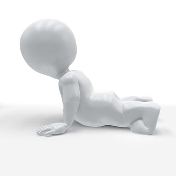3D Render of Morph Man in yoga pose