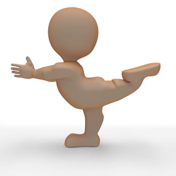 3D Render of Morph Man in yoga pose