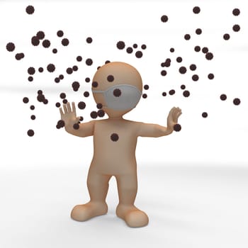 3d render of 3D Morph Man Social Distancing