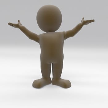 3D Render of Morph Man protesting peacefully