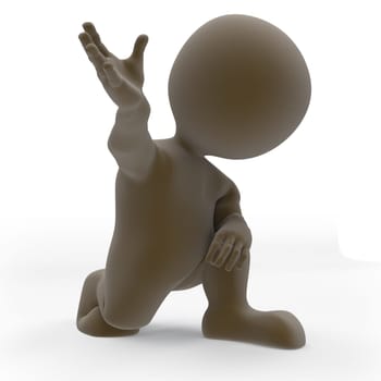 3D Render of Morph Man protesting peacefully