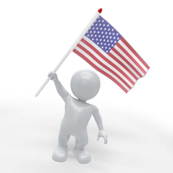 3D Render of Morph Man Celebrating 4th of July