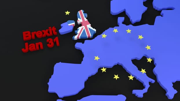 3d render of a brexit graphic