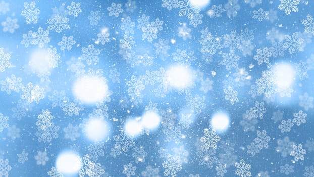 Christmas background of falling snowflakes