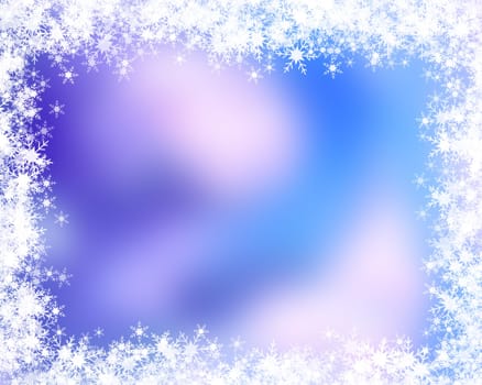 Christmas background with a snowflake border