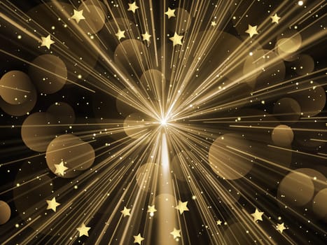 Christmas background with starburst, stars and bokeh lights design