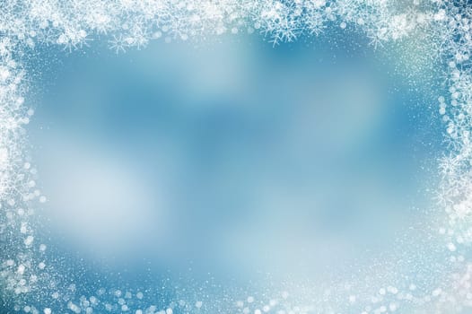 Christmas background with snowy border