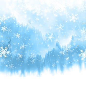 Christmas snowflakes on a watercolour texture