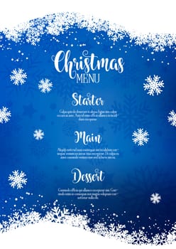Christmas menu background with snowflake design