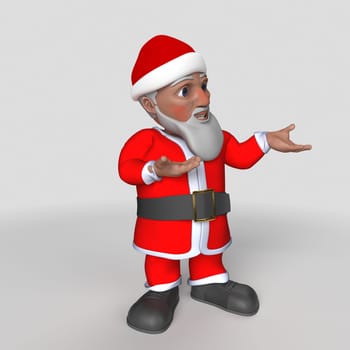 3D Render of Cartoon Santa Claus Character