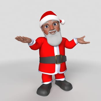 3D Render of Cartoon Santa Claus Character