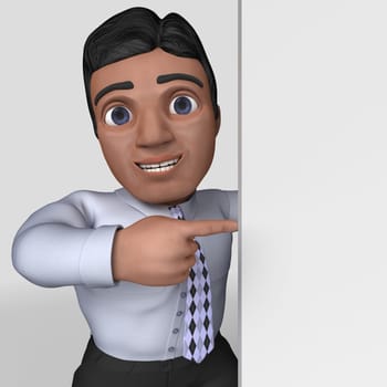 3D Render of Cartoon Business Character