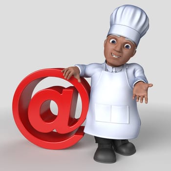 3D Render of Cartoon Baker Character