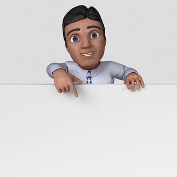 3D Render of Cartoon Business Character