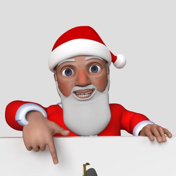 3D Render of Cartoon Santa Claus Character