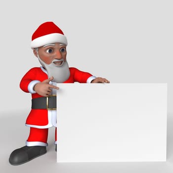 3D Render of Cartoon Santa Claus Character