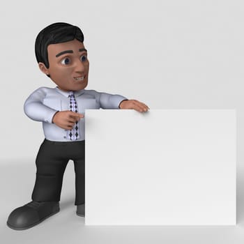 3D Render of Cartoon Business Character