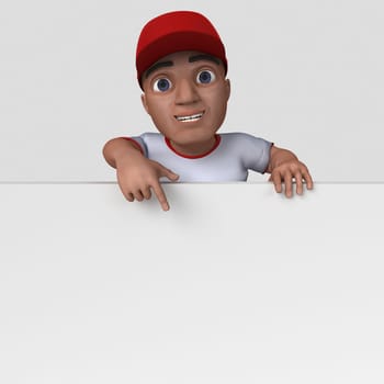 3D Render of Cartoon Sports Character