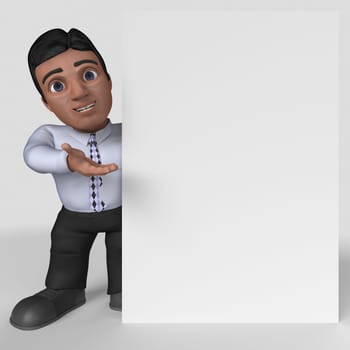 3D Render of Cartoon Business Character