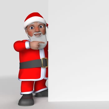 3D Render of Cartoon Santa Claus Character