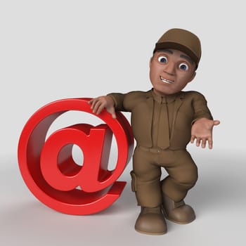 3D Render of Cartoon Delivery Driver