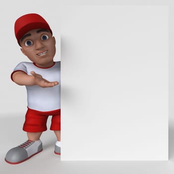 3D Render of Cartoon Sports Character