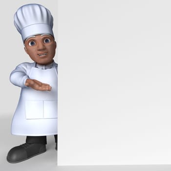 3D Render of Cartoon Baker Character