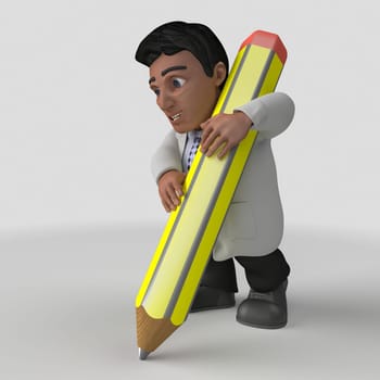 3D Render of Cartoon Doctor Character