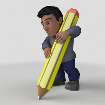 3D Render of Cartoon Casual Character