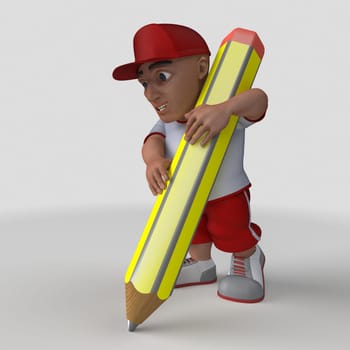 3D Render of Cartoon Sports Character