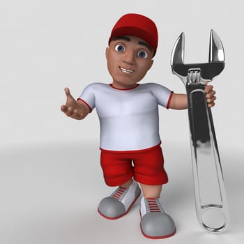 3D Render of Cartoon Sports Character