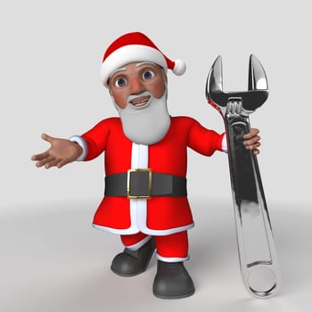 3D Render of Cartoon Santa Claus Character