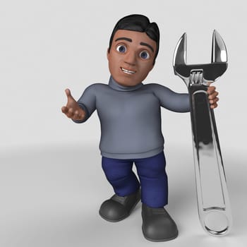 3D Render of Cartoon Casual Character
