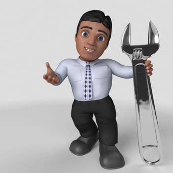 3D Render of Cartoon Business Character