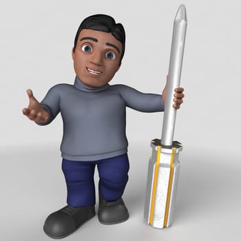3D Render of Cartoon Casual Character