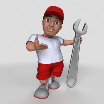 3D Render of Cartoon Sports Character