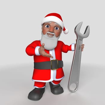 3D Render of Cartoon Santa Claus Character