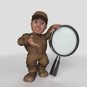 3D Render of Cartoon Delivery Driver