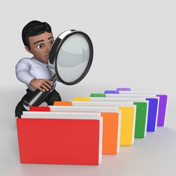 3D Render of Cartoon Business Character