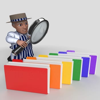 3D Render of Cartoon Butcher Character