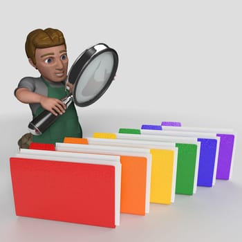 3D Render of Cartoon Shop Keeper Character