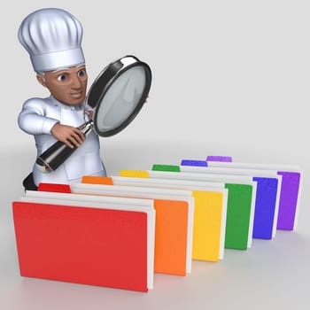 3D Render of Cartoon Baker Character