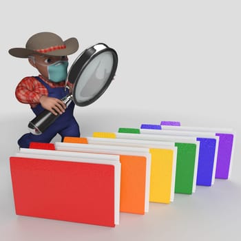 3D Render of Cartoon Farmer Character