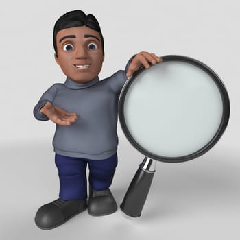 3D Render of Cartoon Casual Character