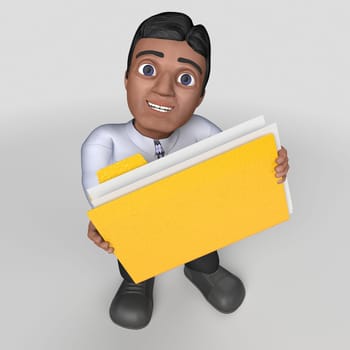 3D Render of Cartoon Business Character