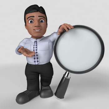 3D Render of Cartoon Business Character