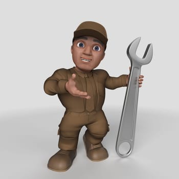 3D Render of Cartoon Delivery Driver